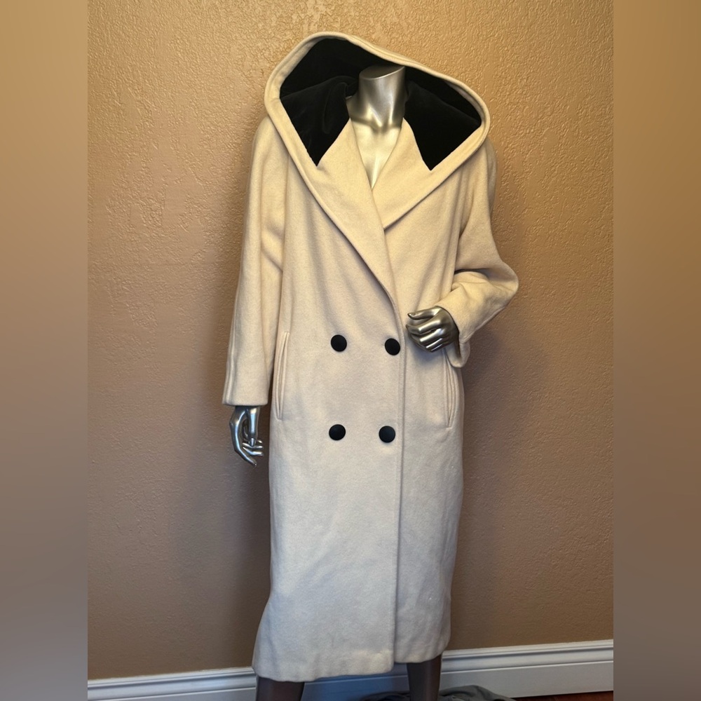 Vintage Lorovi High Quality 100% Wool Dramatic Full Length Longline Hooded Coat